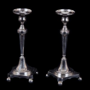 PAR CASTIÇAIS EM PRATA PORTUGUESA SÉC. XIX - LISBOA